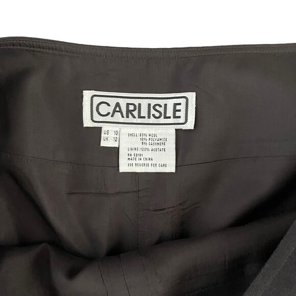 Carlisle Wide Leg Pants Women 10 Brown Wool Cashmere Blend Cropped Dark Academia - Picture 5 of 9